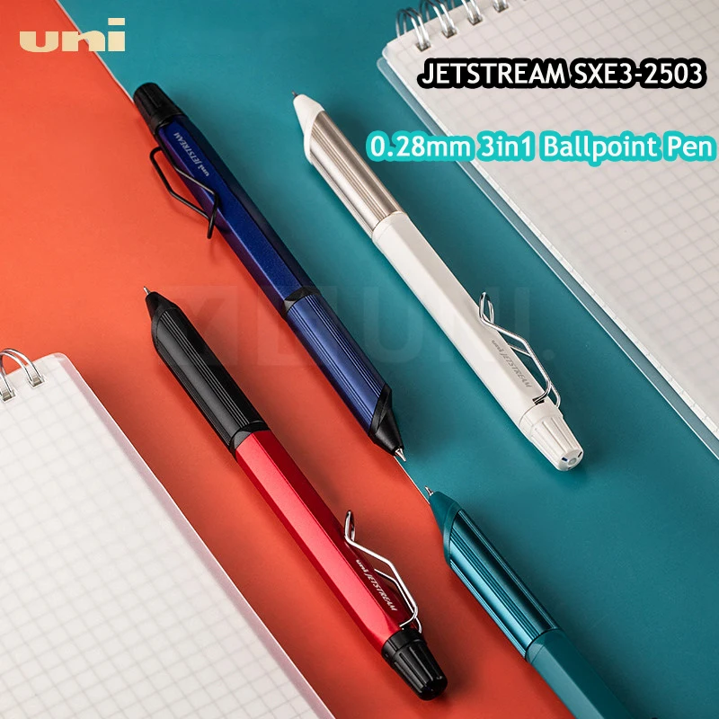 uni 3in1 Multi-Functional Ballpoint Pen,JETSTREAM EDGE SXE3-2503 0.28mm Low-Center&Premium Stability Writing Useful Stationery