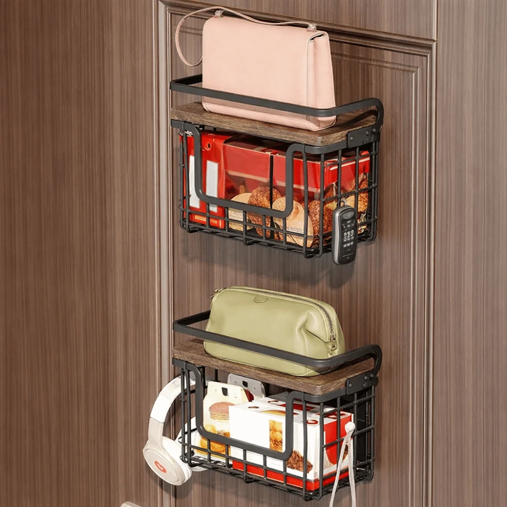 

Carbon Steel Refrigerator Magnetic Shelf Wall Mounted Punch Free Refrigerator Side Storage Rack Large Capacity Space Saving