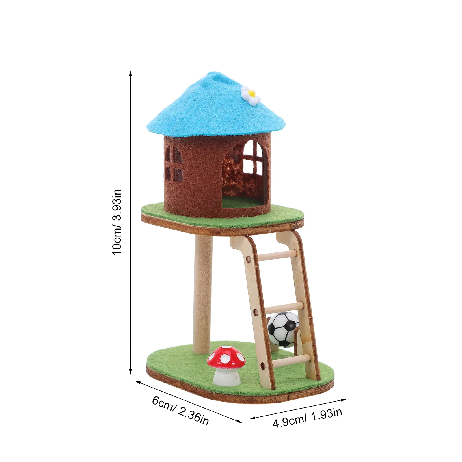 إطار تسلق صغير للقطط، برج قطة خشبي صغير، ملحقات أثاث بيت الدمى المدمجة، ديكورات منزلية مصغرة، شاشة عرض لسطح المكتب #2