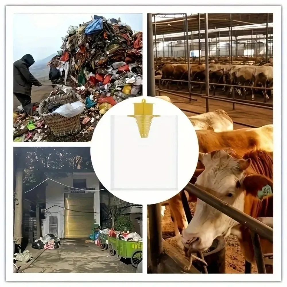 

2 шт., прозрачная сумка для ловли мух, нетоксичная, безвредная, одноразовая, ловушка для комаров, складная ловушка для мух, товары для дома