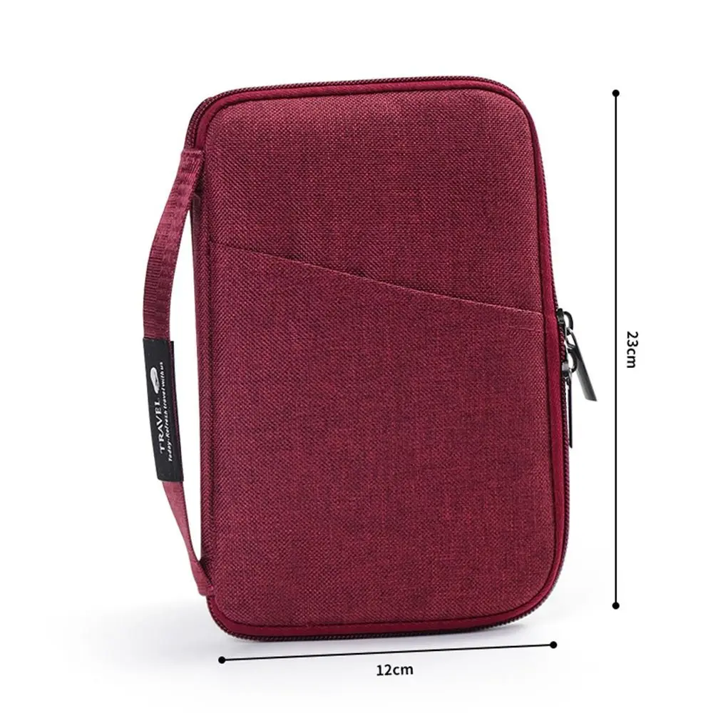 

Travel Accessories Travel Wallet Ticket Holder OX Cloth Family Passport Holder Passport Protective Cover Zipper Document Case