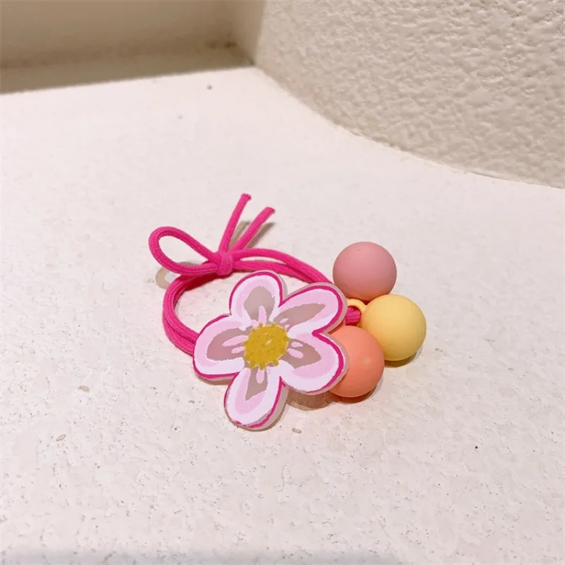 

Cute Cartoon Hair Ties for Sweet Girls Graffiti Style Flower Butterfly Elastic Bands Soft Ponytail Holders Teen Hair Accessories