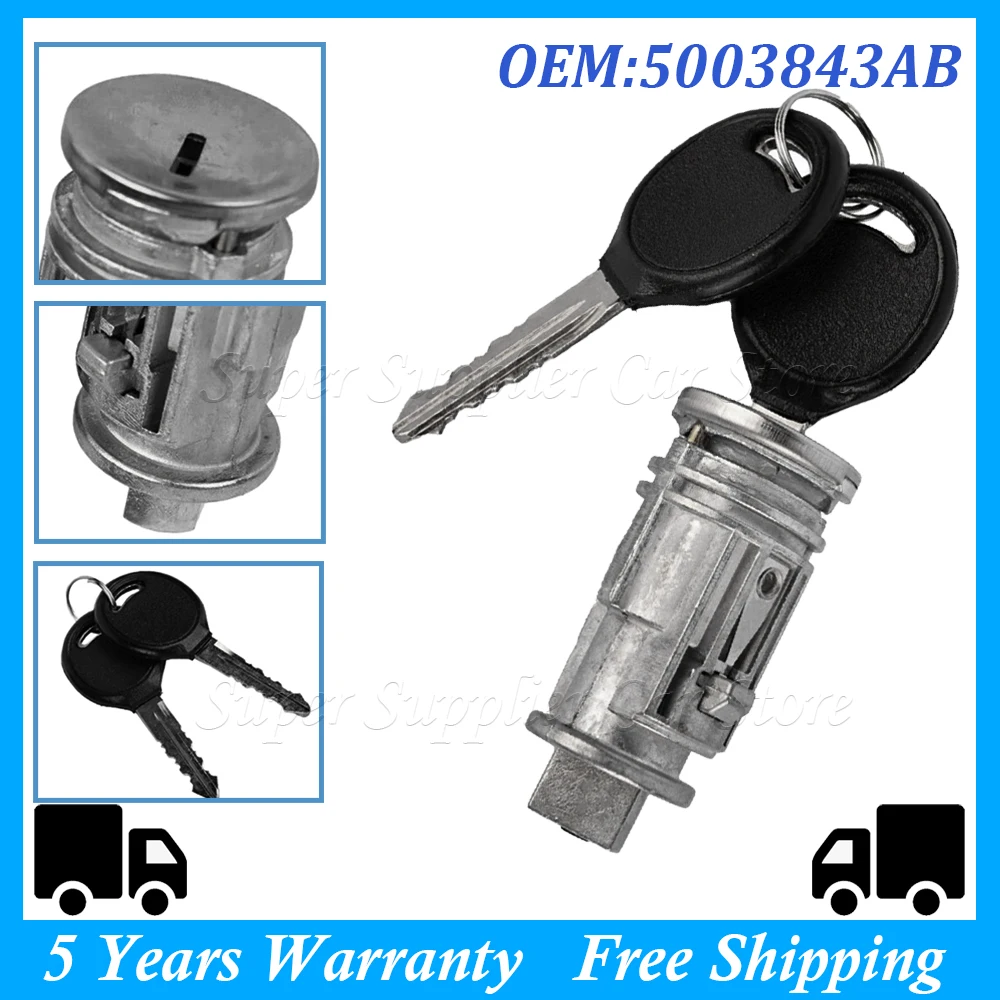 For Chrysler Voyager for Dodge Caravan for Jeep Cherokee Plymouth Car 5003843AA 5003843AB Ignition Lock Cylinder Switch