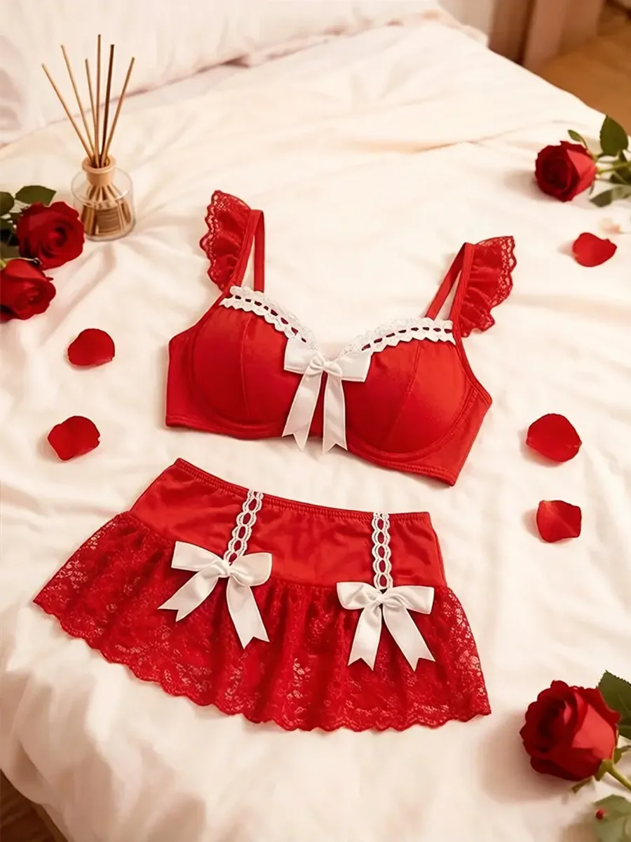 Sexy Lingerie Seamless Underwear Fancy Women Erotic Outfit Open Sexy Bra Set Fantasy Mini Skirt Bra Set Cosplay Costumes Women view 4