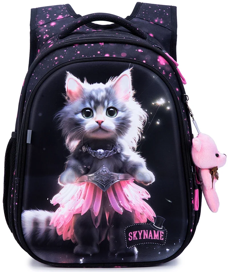 New Arrivals 7Y Girls School Bags 3D Cat Orthopedic Backpacks Children Bookbags Kids Satchels Primary Students Knapsack Mochila