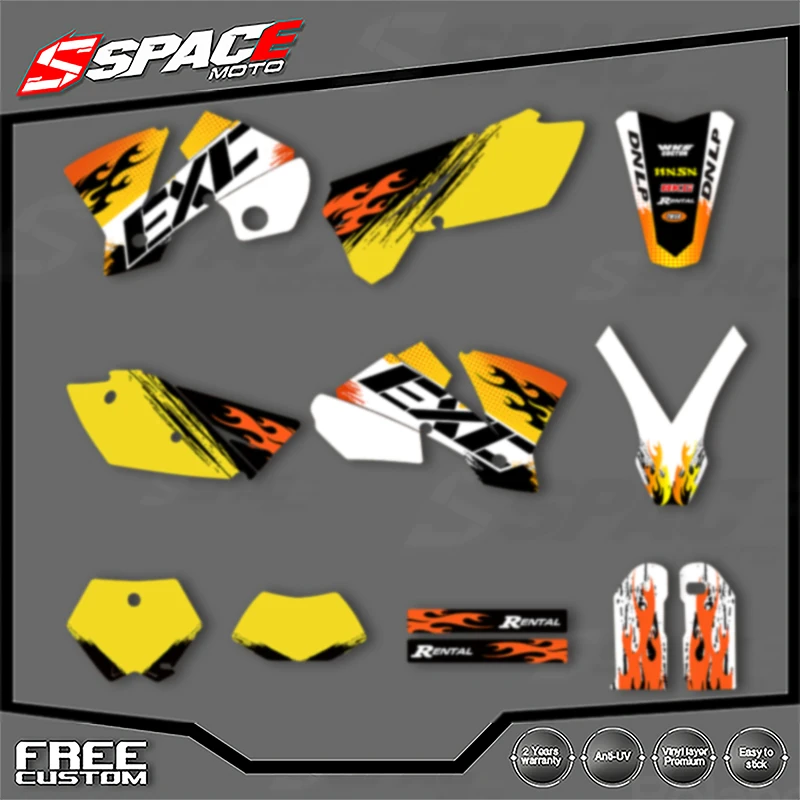 

SPACE Custom Motorcycle Graphics Background Decal for KTM 125 250 300 350 450 2003 2004 SX SXF 2004 EXC Decals Stickers Kits 04