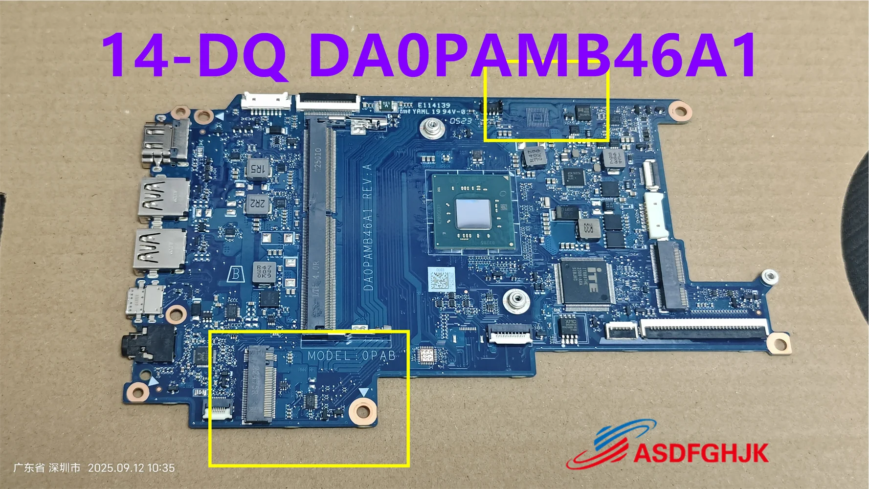 

The original DA0PAMB46A1 is suitable for the HP 14-DQ 14-DQ0031DX notebook computer motherboard N4120 CPU