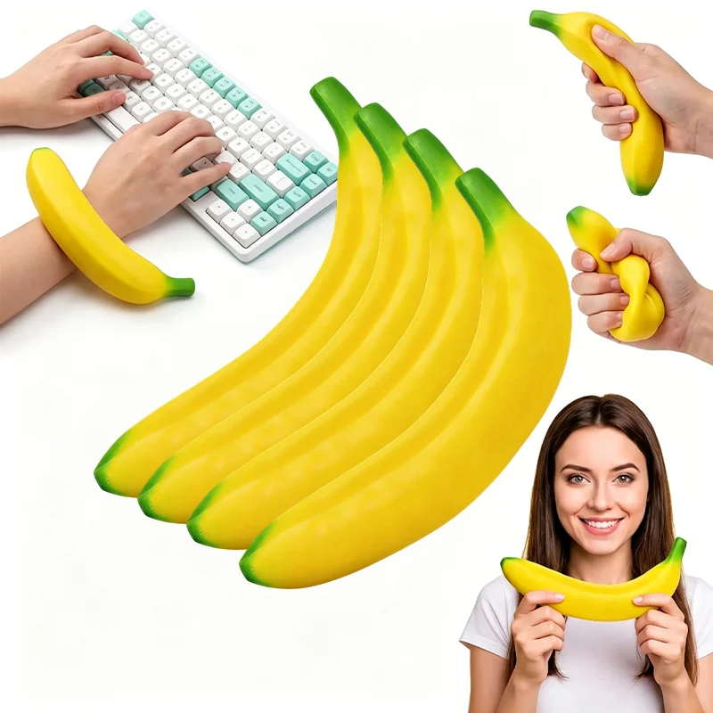 Home Office Simulator - 1~4Pcs Funny Simulated Banana, Slow Rebound