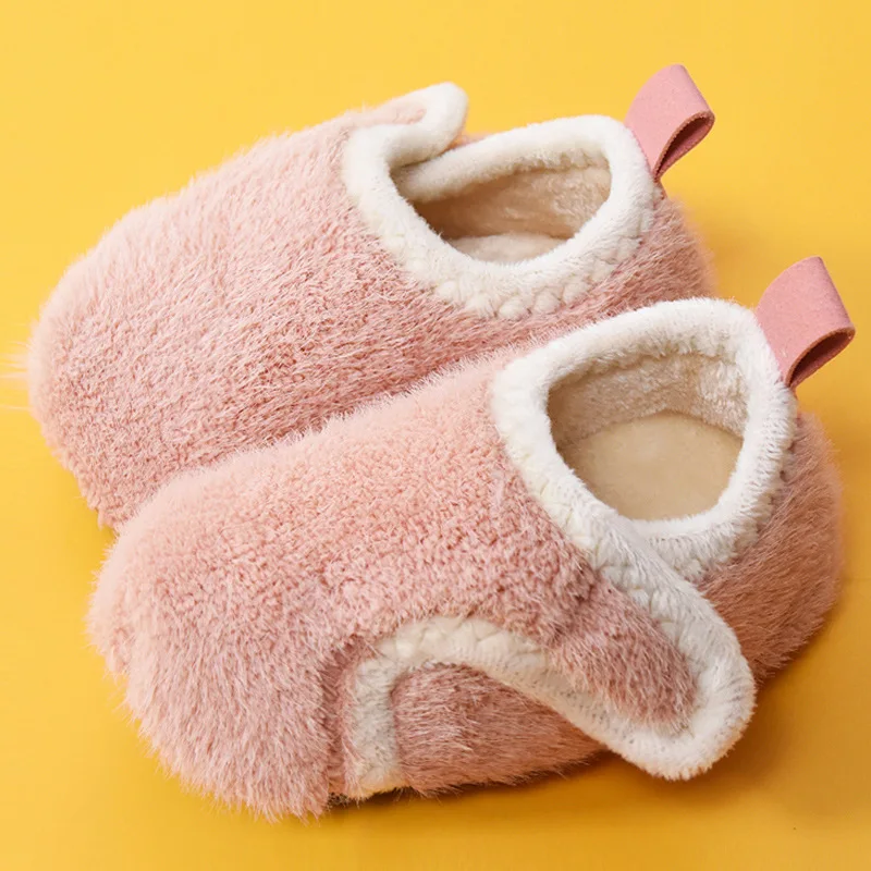 

Winter Baby Boy Girl Slipper Home Cute Warm Plush Kids Causal Shoes Indoor Soft Non-lisp Princess Children Cotton Shoe Size22-33