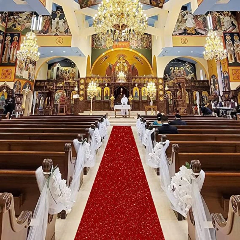 1mm thick shiny red carpet runway for Christmas, Thanksgiving outdoor accessories, wedding party hall (1.2 x 7 meters)