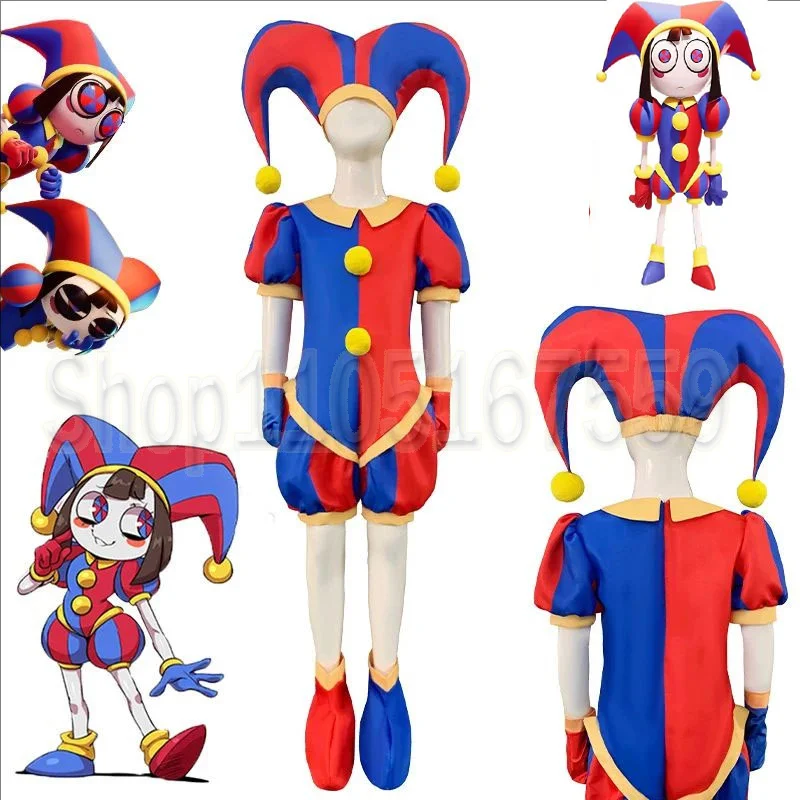 

Cosplay Christmas Cartoon Costume Pomni Digital Circus Jumpsuit Theater Gifts Party Carnival Hat Suits Clothing Vestido