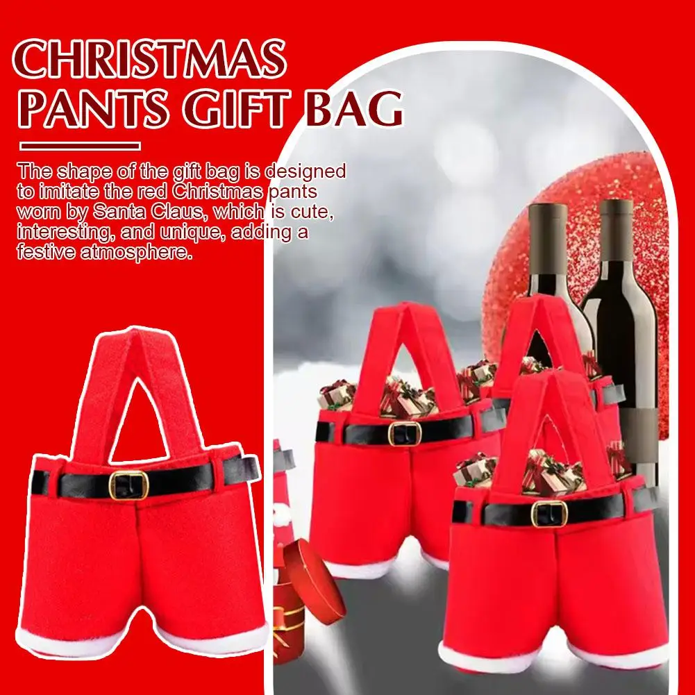 12Pcs Santa Pants Style Bag Cute Bags Stocking Tree Filler Sacks Stocking Xmas Gift Christmas Decorations Wedding Candy Bags