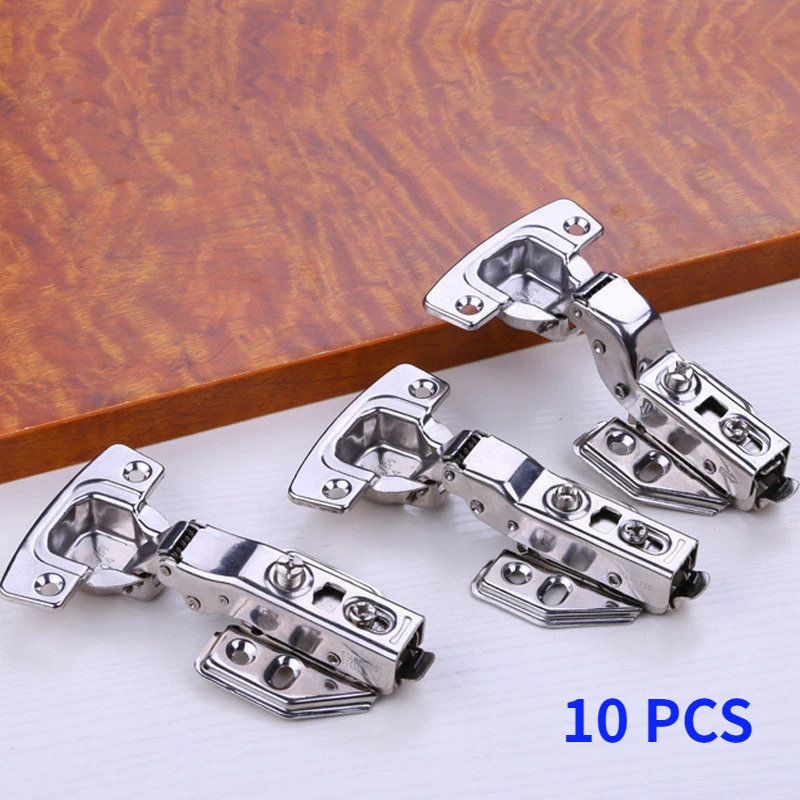 

10 Piece Hinges Stainless Steel Hydraulic Cabinet Hinge Damper Buffer Soft Quiet Closing Wardrobe Cupboard Furniture Door DIY