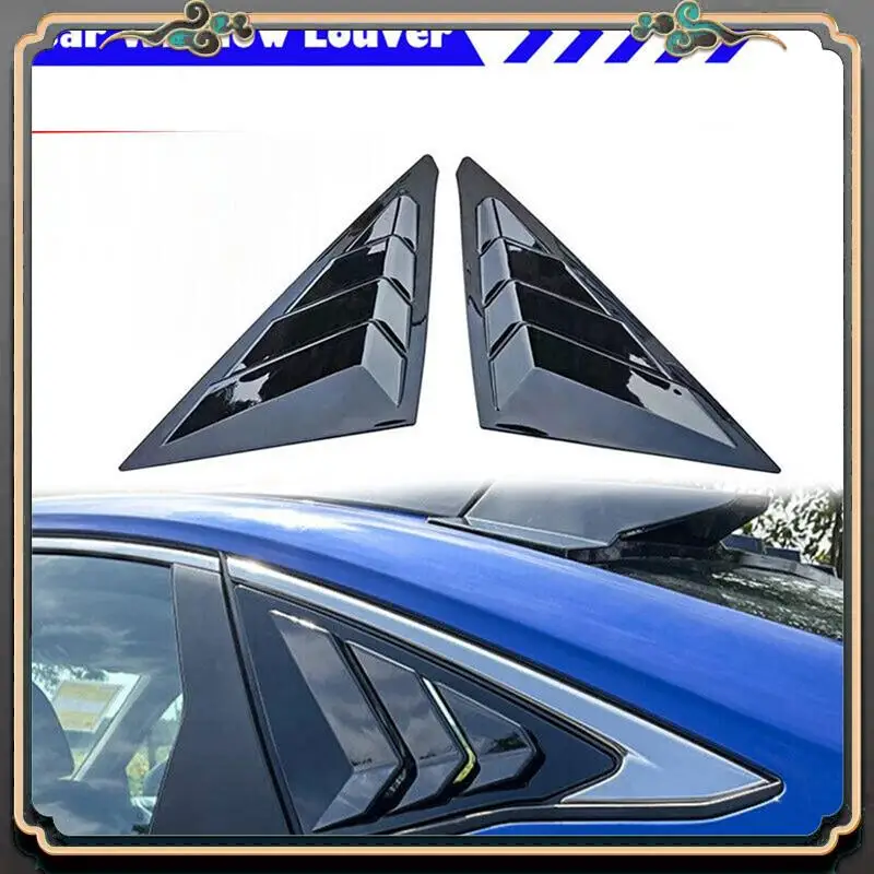 

For Honda Civic 2022 2023 Hatchback Rear Side Vent Quarter Window Louver Shutter Cover Gloss Accessories Black