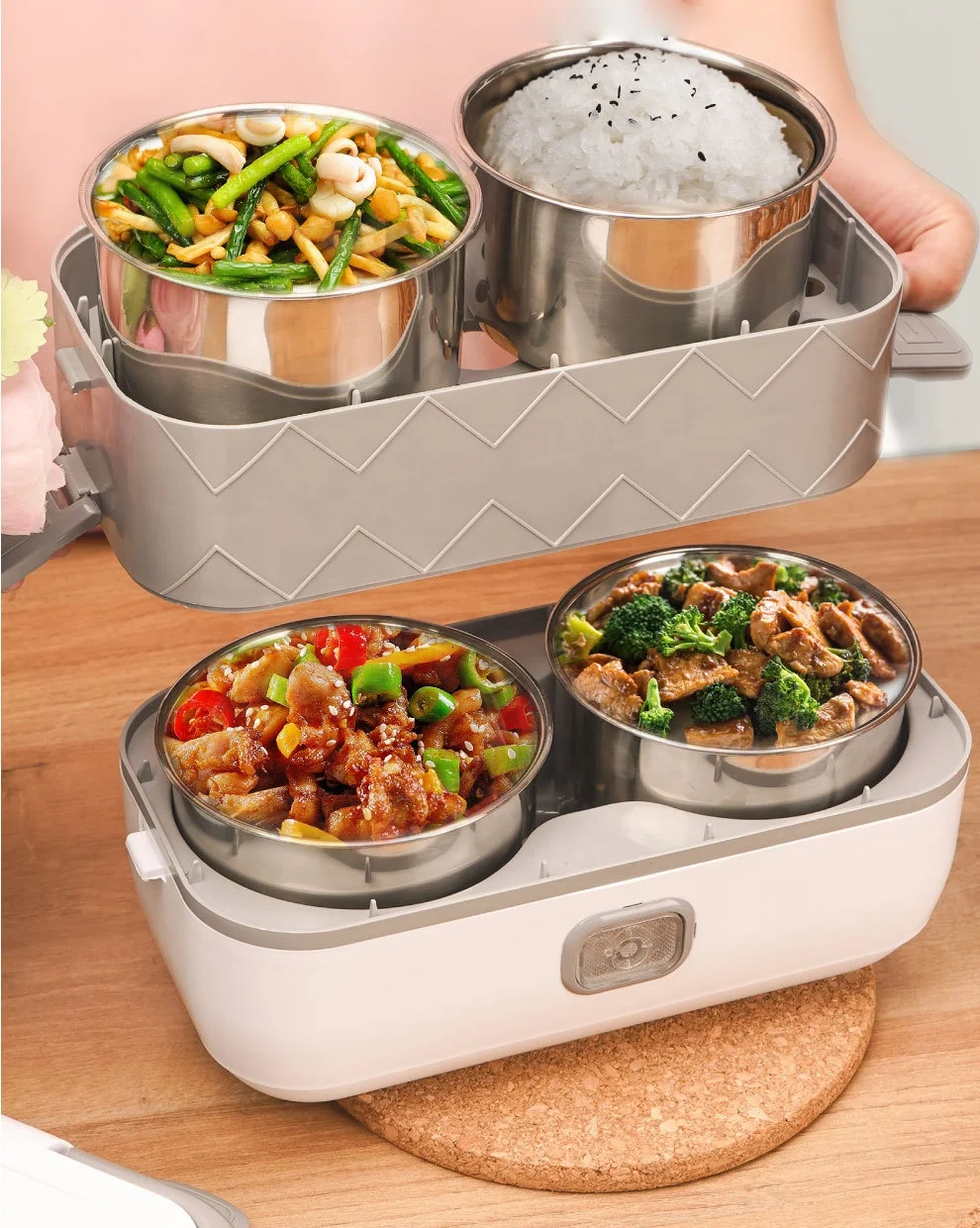 Electric Heating Lunch Box For Office Workers Food Multi-Functional Heating And Cooking Electric Heating Insulation Lunch Box