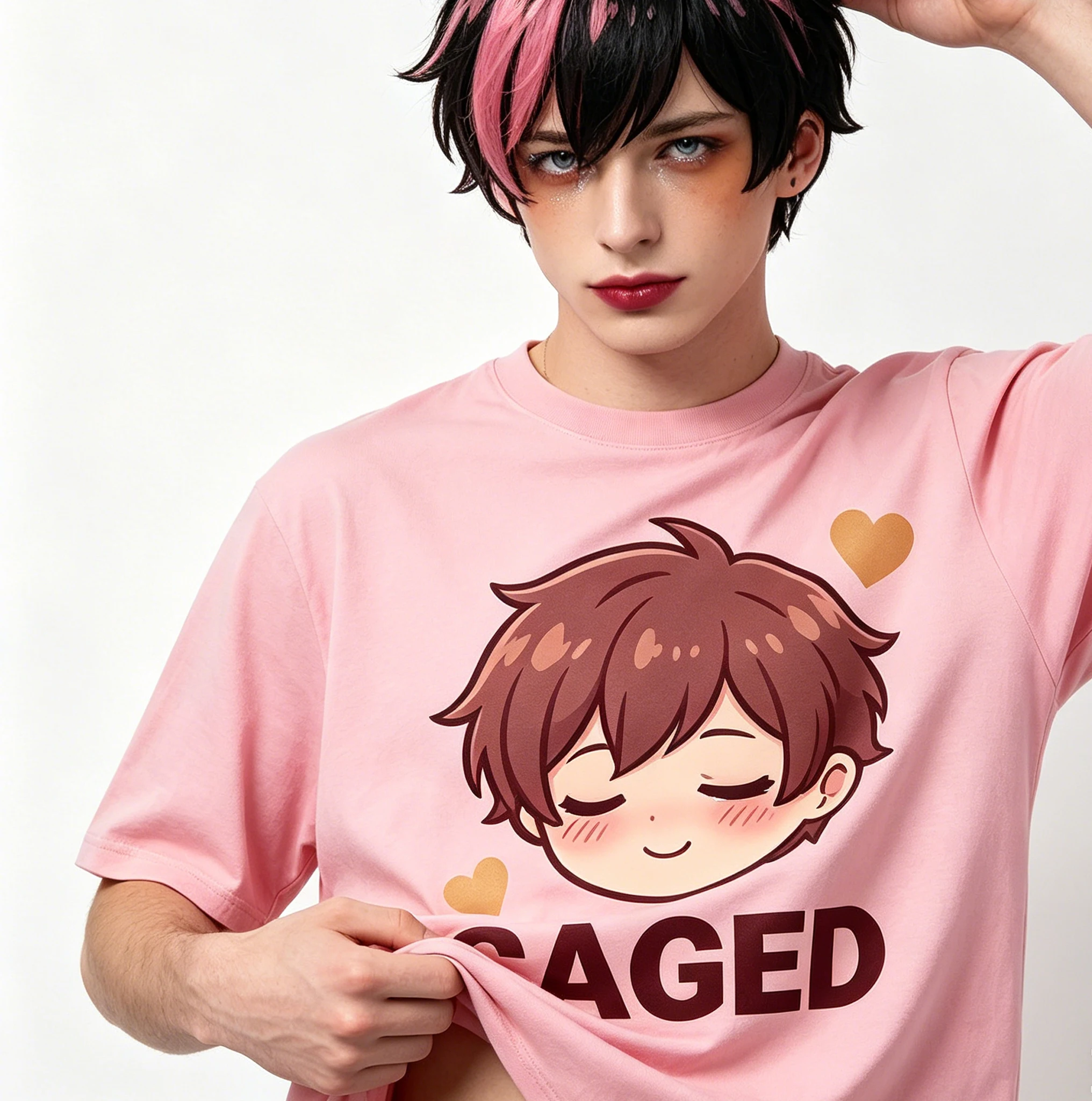LGBT Pastel Black Locked Chastity Tshirt Owned Pet Sub Femboy Catboy Toy Sissy Twink Dark Alt Streetwear Top