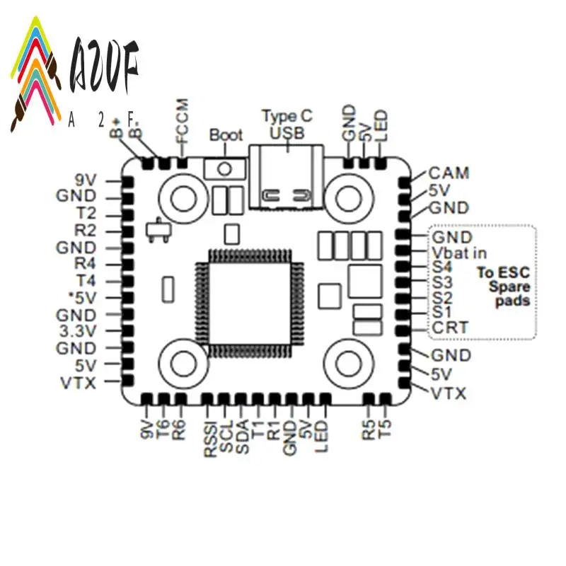 A20F-F7 وحدة تحكم في الطيران 35X30mm لأجزاء الطائرة بدون طيار FPV للتحكم عن بعد