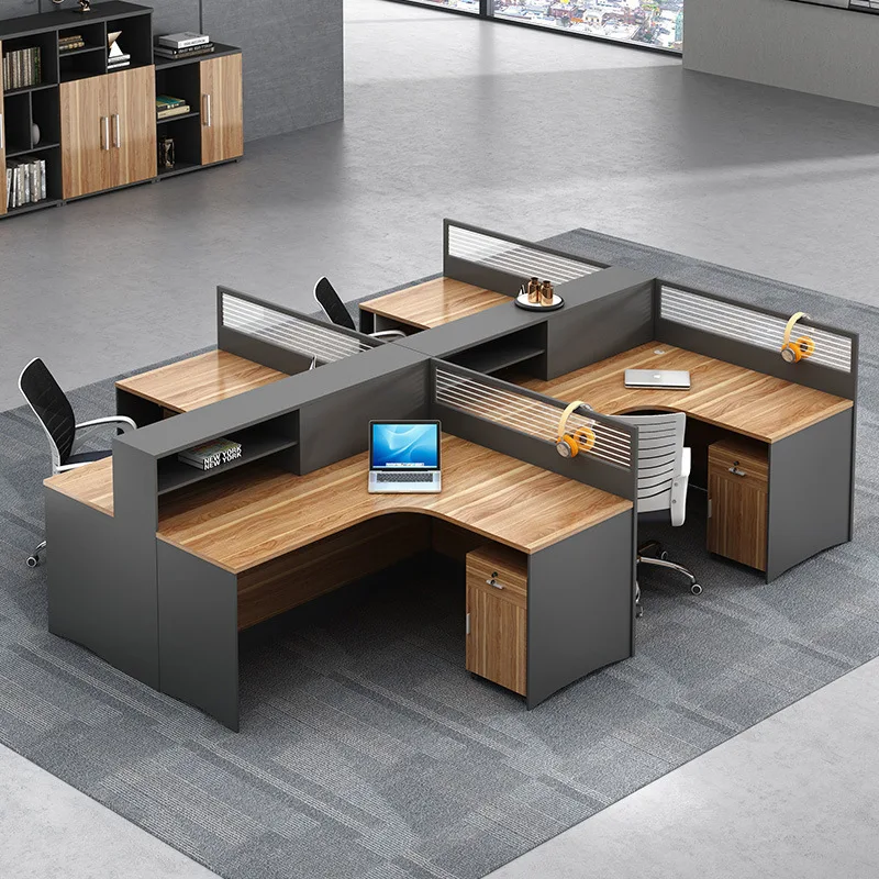 

Office desk, desk and chair combination screen, staff seat f-type partition, financial table 6 people, office furniture