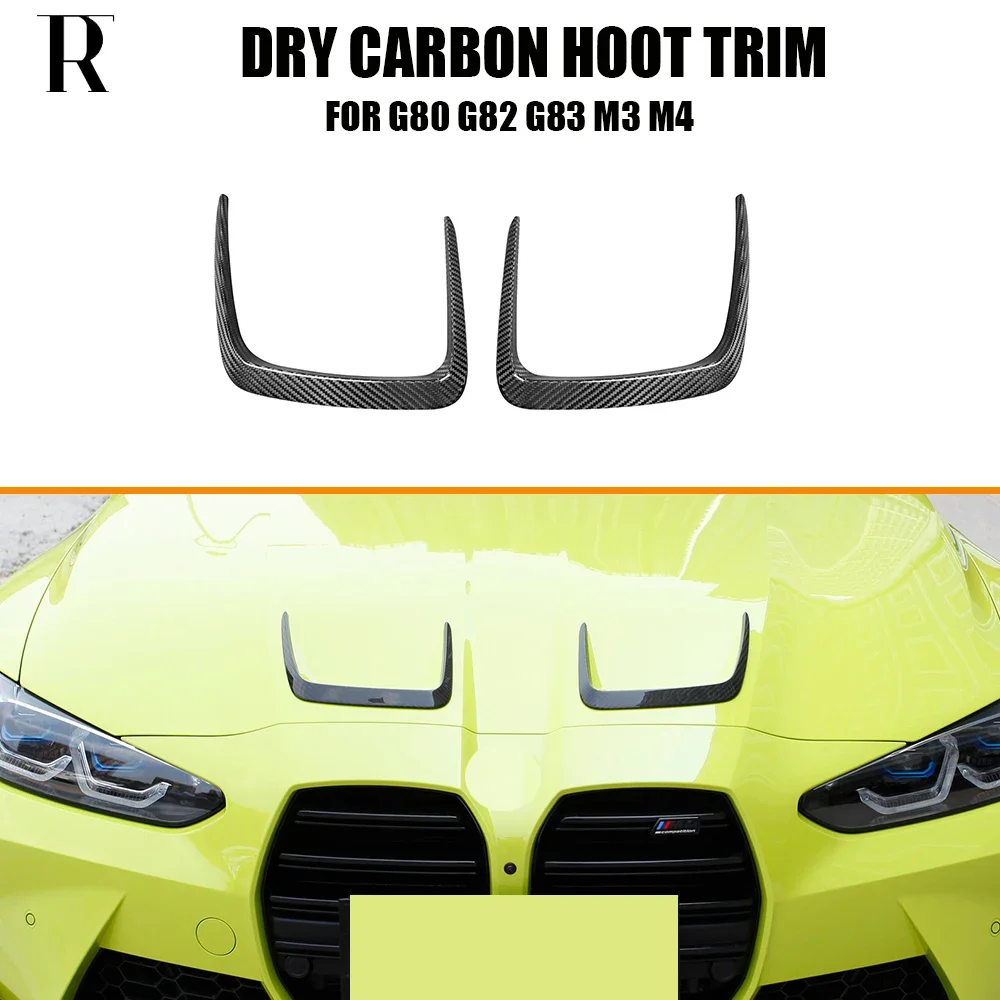 

Dry Carbon Fiber Front Bumper Bonnet Hood Air Trim Spoiler Cover for BMW G80 G81 G82 G83 M3 M4 2020UP