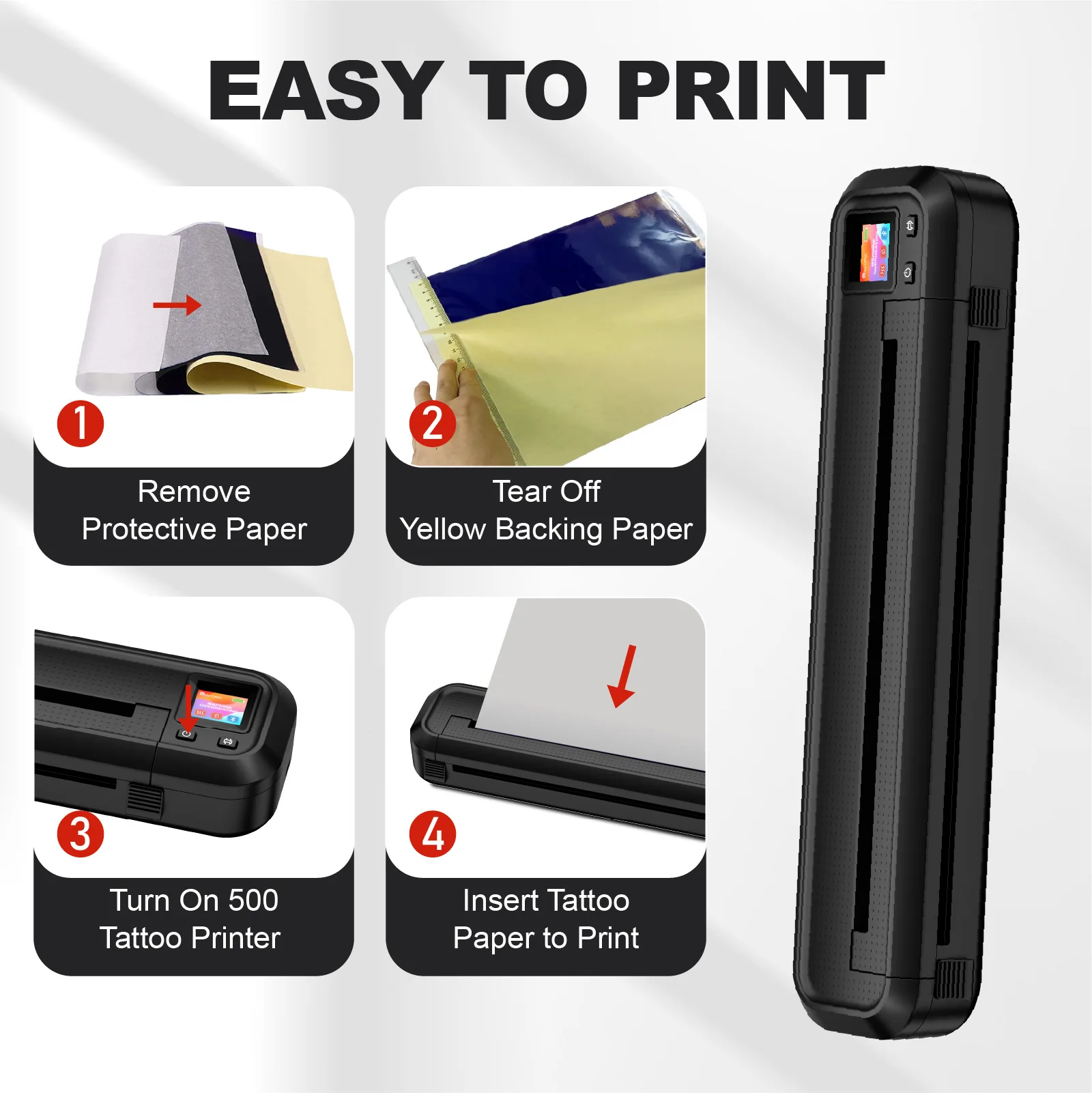 طابعة قالب نقل الوشم المحمولة، نقل LCD، طباعة رسم نسخ حراري غير لامع للهواتف المحمولة وأجهزة الكمبيوتر