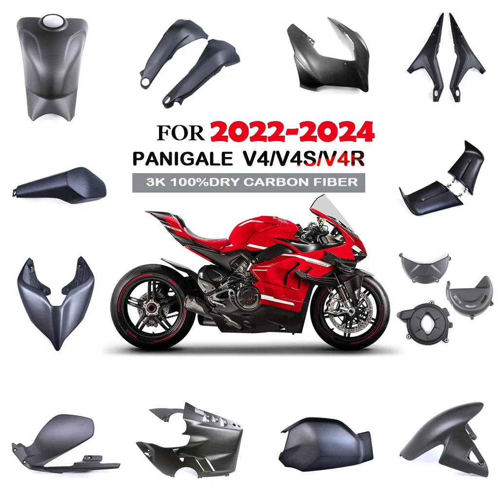

Accessories Motorcycle Fender Frame Side Panel Exhaust Cover Fairing Carbon Fiber For DUCATI Panigale V4 V4S V4R 2022 2023 2024