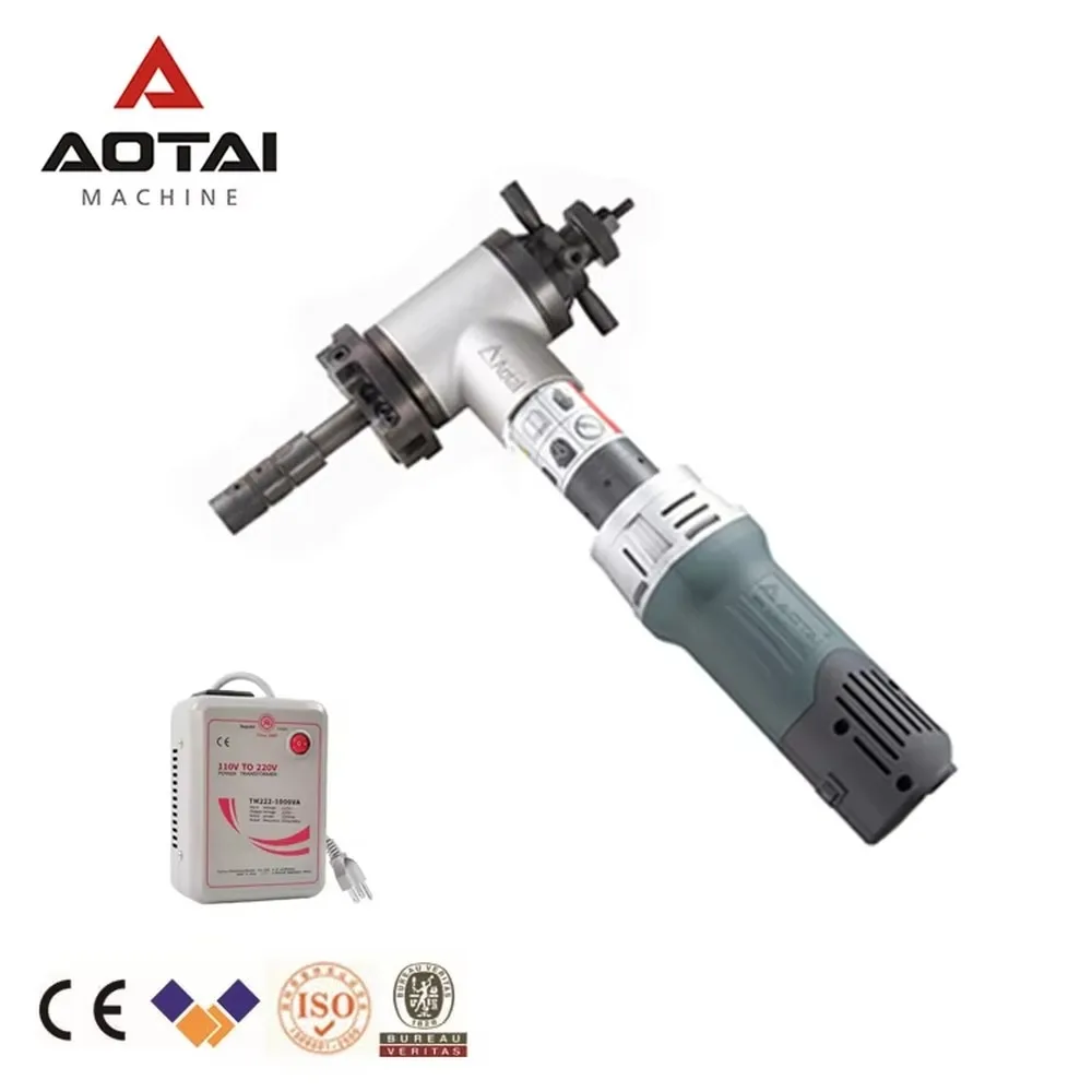 AOTAI Portable Electric Pneumatic Pipe Tube Beveling Grooving Machine 28-76mm Inner Mounted End Facing Tool