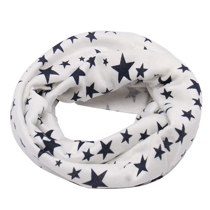 Autumn/Winter Outdoor Neck Warmer O Ring Scarf For Kids Baby Cotton Neck Scarf Cute Star Print Children Warm Scarf Kids Collar