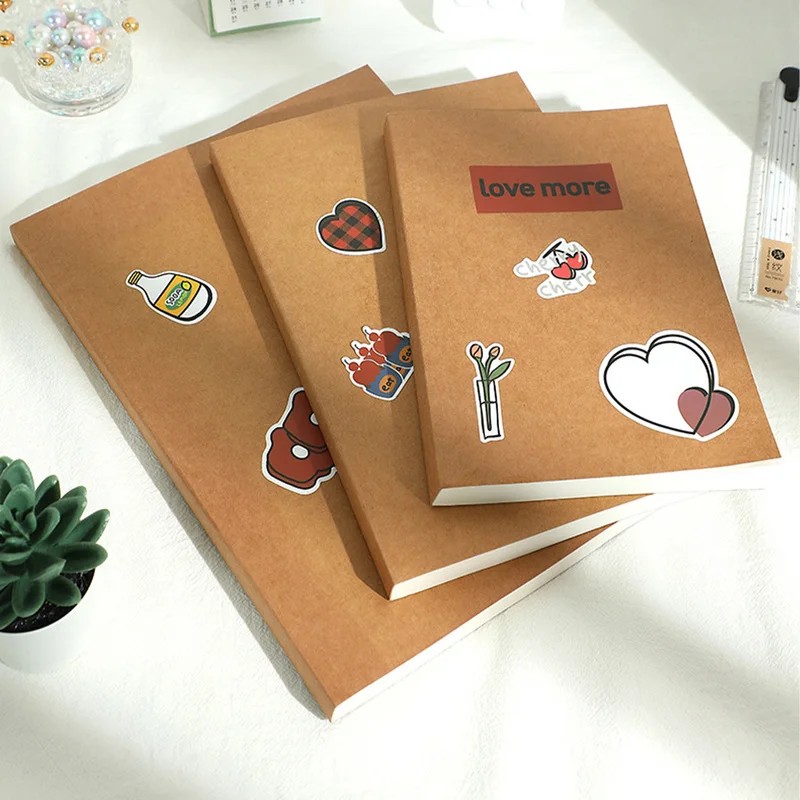 A4 / A5 / B5 Ultra-thick Notebook Student Appearance Simple And Practical Diary Notepad Horizontal Grid Blank Notebook Office