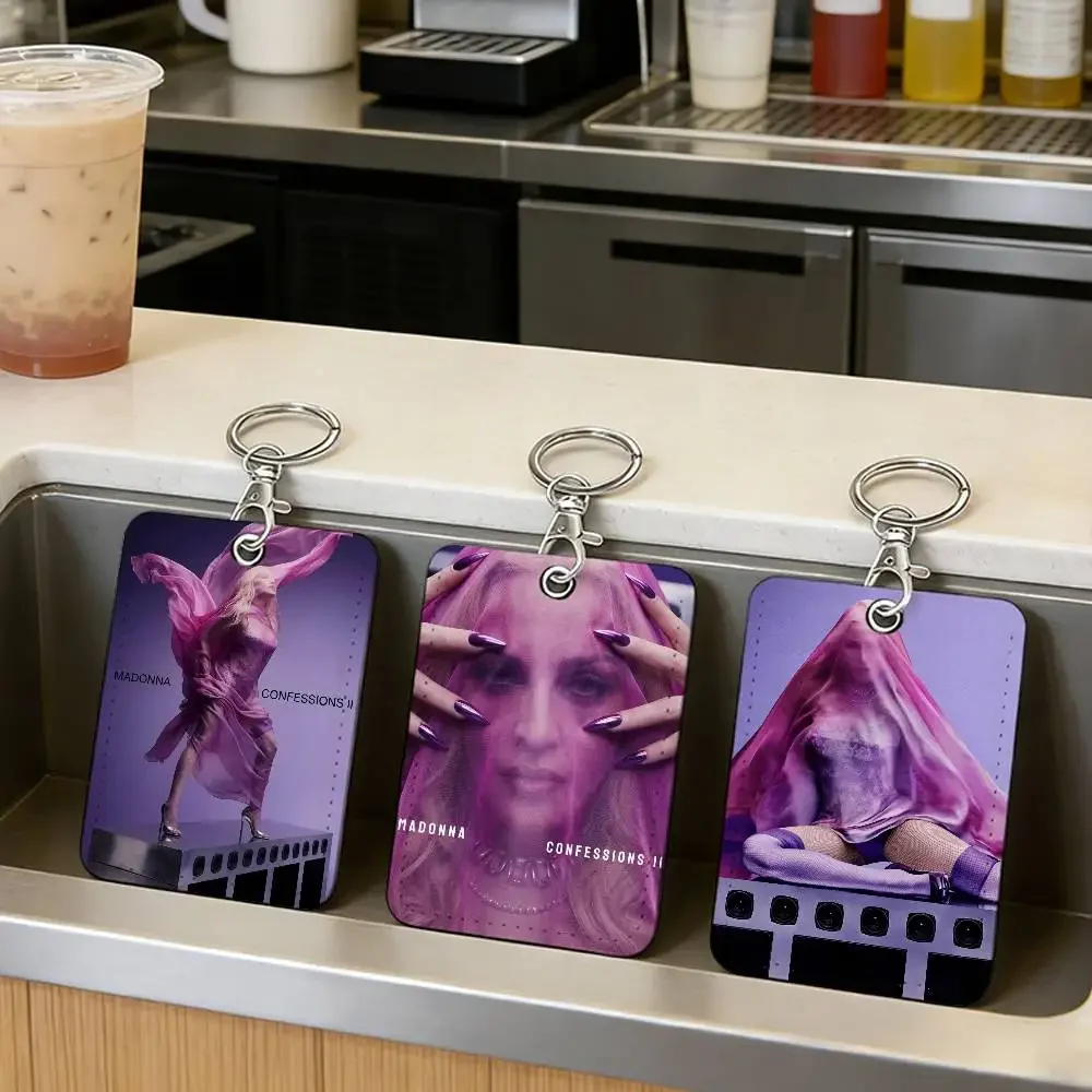 Singer M-Madonna PU  Card Holder With Keychain For Bank card,Subway, Bus Card ,Access Card Protective Case