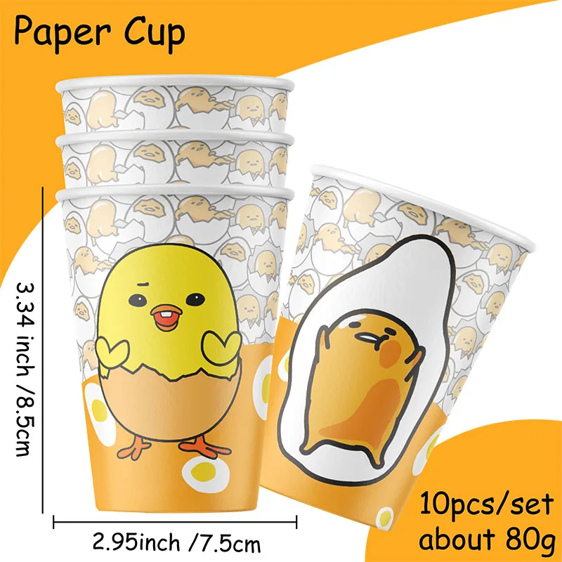 Gudetama An Eggcellent Adventure Theme Disposable Party Decoration Supplie Banner Tablecloth Napkin Kids Toy Packing Baby Shower