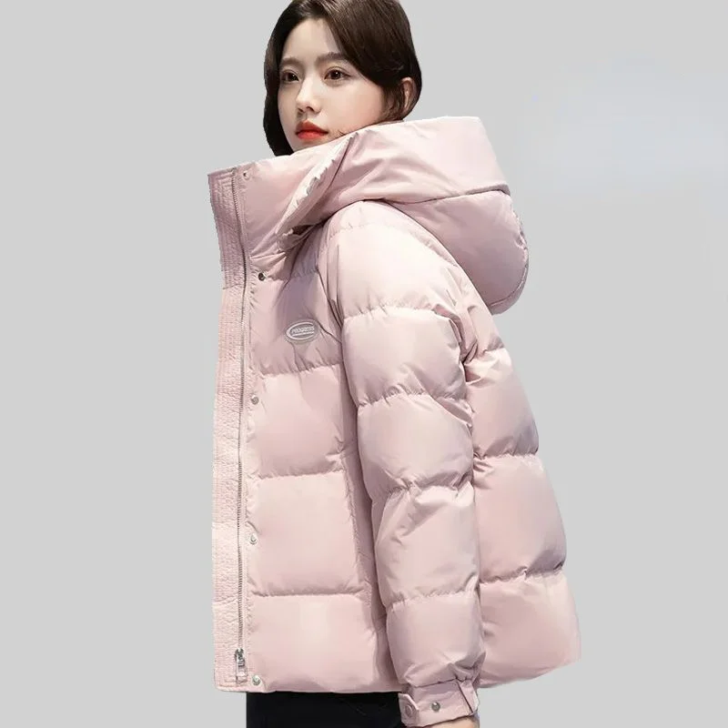 

2023 New Women Down Cotton Coat Winter Jacket Female Shotr Solid Color Parkas Loose Thick Warm Outwear Hooded Fashion Overcoat