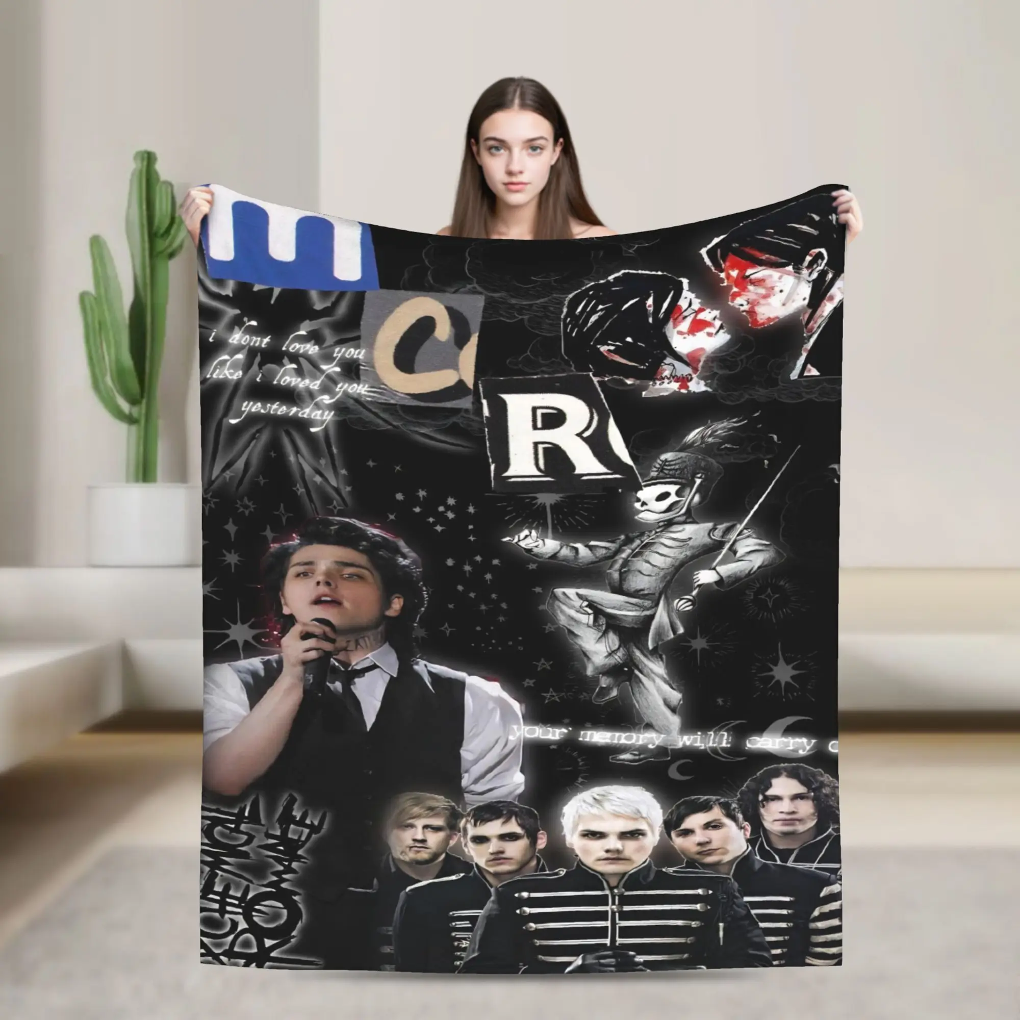 

MCR My Chemical Romance Rock Music Band Blanket Warm Soft Plush Bedding Throws For Living Room Flannel Bedspread Bed Cover