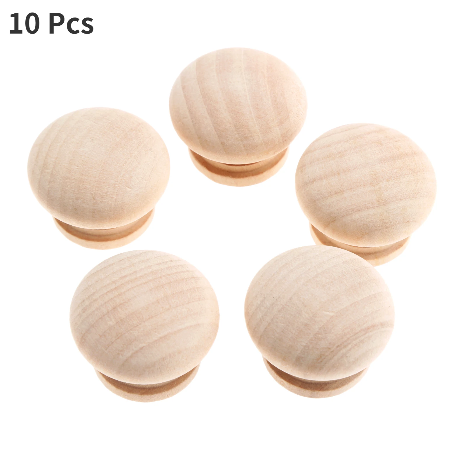 10 Pcs 34*25mm Handles Natural Wooden Cabinet Drawer Wardrobe Knobs Door Pull Kitchen Handle Furniture Hardware with Screws