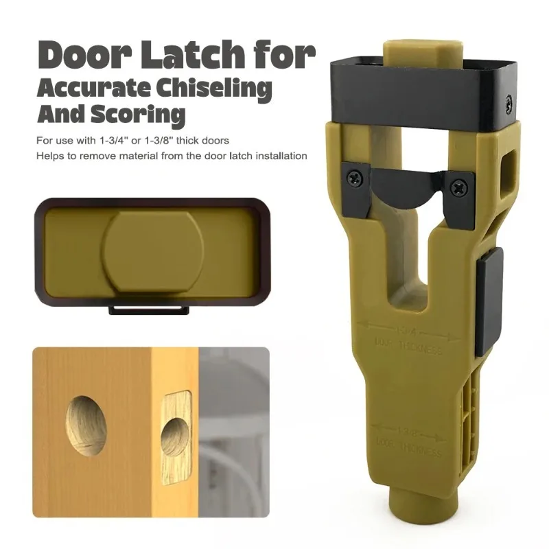 Door Latch Mortise Tool Precision Scoring Chiseling Kit for 1-3/8 and 1-3/4 Inch Thick Wooden Door Clean Precise Pro Install