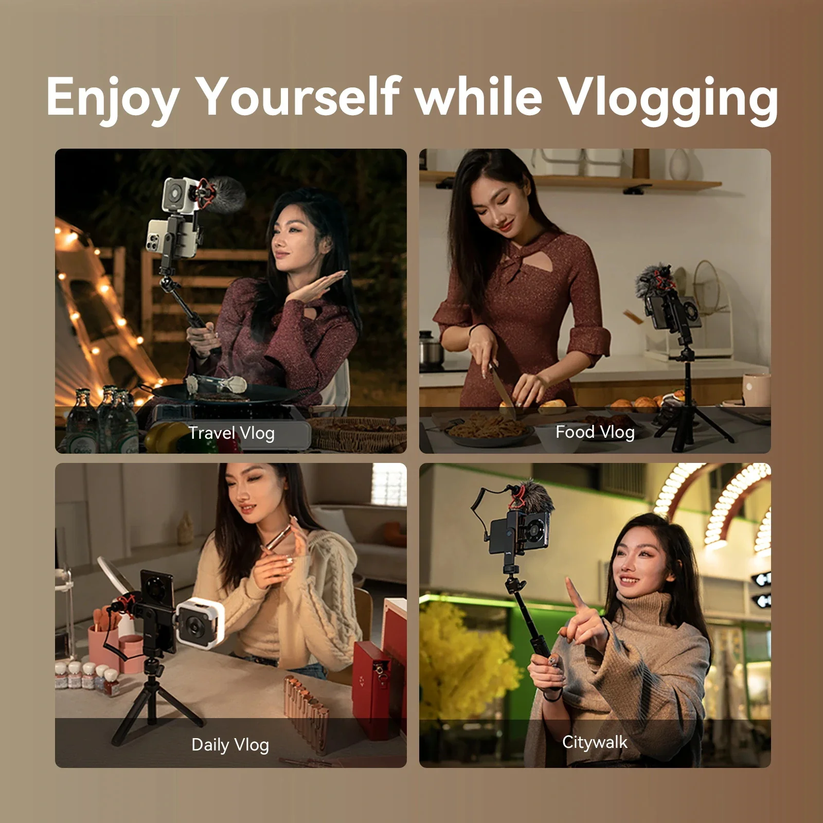 Smartphone Vlogging Kit for iPhone Android with Tripod LED Light SoftBox Advanced Vlog kit for TikTok Live Stream Video YouTube