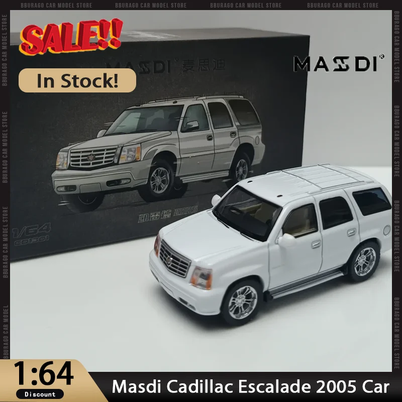 

Новинка в наличии Masdi 1:64 Cadillac Escalade 2005, модель автомобиля из сплава, миниатюрные литые под давлением украшения Cadillac, игрушки на заказ, подарок для детей