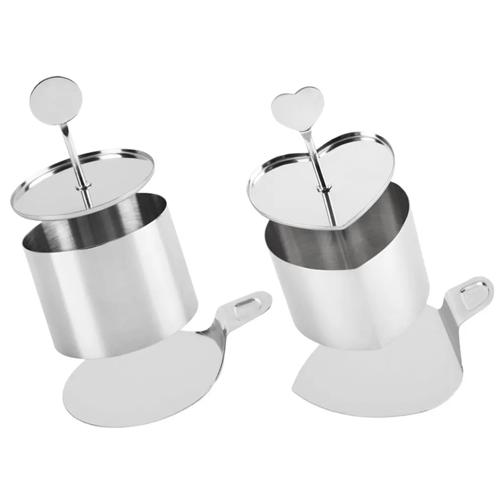 

Stainless Steel Cake Molds 2 Sets Silver Cookie Biscuit Baking Tools Mousse Cutters Kitchen Dessert Mold Baking Pan