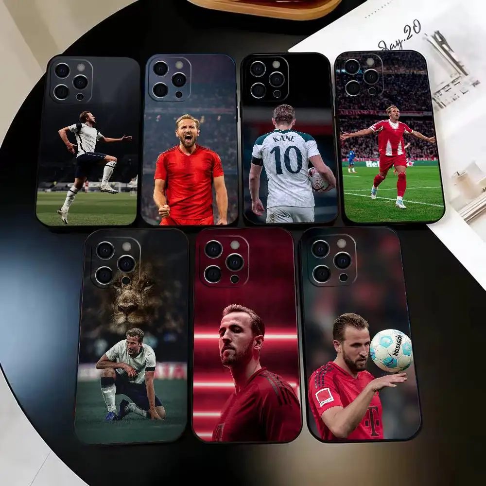 sagacious H-Harry Kane  Phone Case For iPhone Max,Plus,Air,X,XS,XR,SE,17,16,15,14,13,12,11,Pro,Black Silicone Case(one))