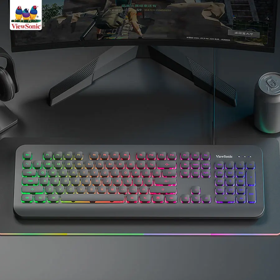 Imagem -06 - View Sonic-kit de Teclado e Mouse sem Fio Acessórios para Jogos com 104 Teclas e Iluminação Rgb para Escritório pc Cu1257