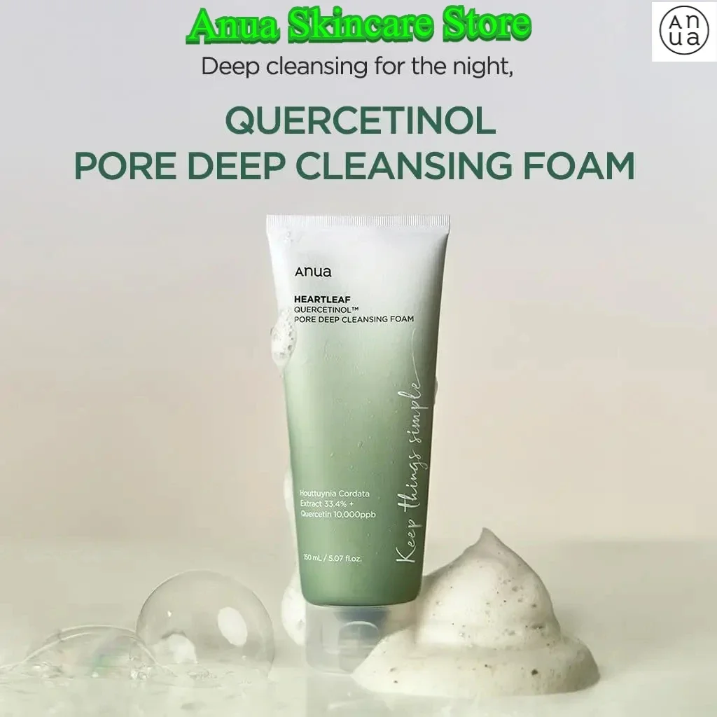 

ANUA Heartleaf Quercetinol Pore Deep Cleansing Foam, Facial Cleanser, for Double Cleansing, BHA, Hyaluronic Acid, Glycerin