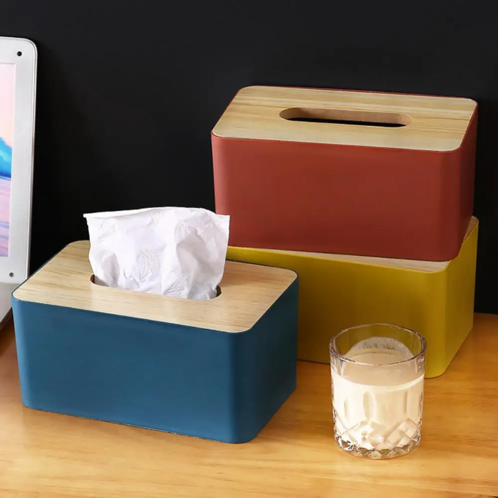 Japanese Tissue Box Wooden Cover Toilet Paper Box Solid Wood Napkin Holder Case Simple Stylish Home Car Tissue Paper Dispenser