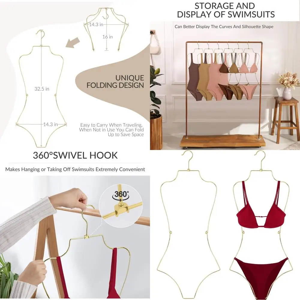 

Swivel Hook Lingerie Hanger, Foldable Swimsuit Rack, Top Quality Hanging Organizer