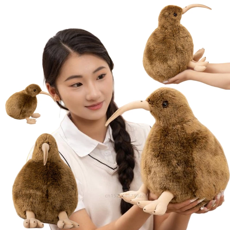 Leuke 12/28 cm Huisdier Simulatie Kiwi Speelgoed Vogel Figuur Pluche Dieren Poppen Zacht Decor Sierkussen Baby comfort Pop Verjaardagscadeautjes