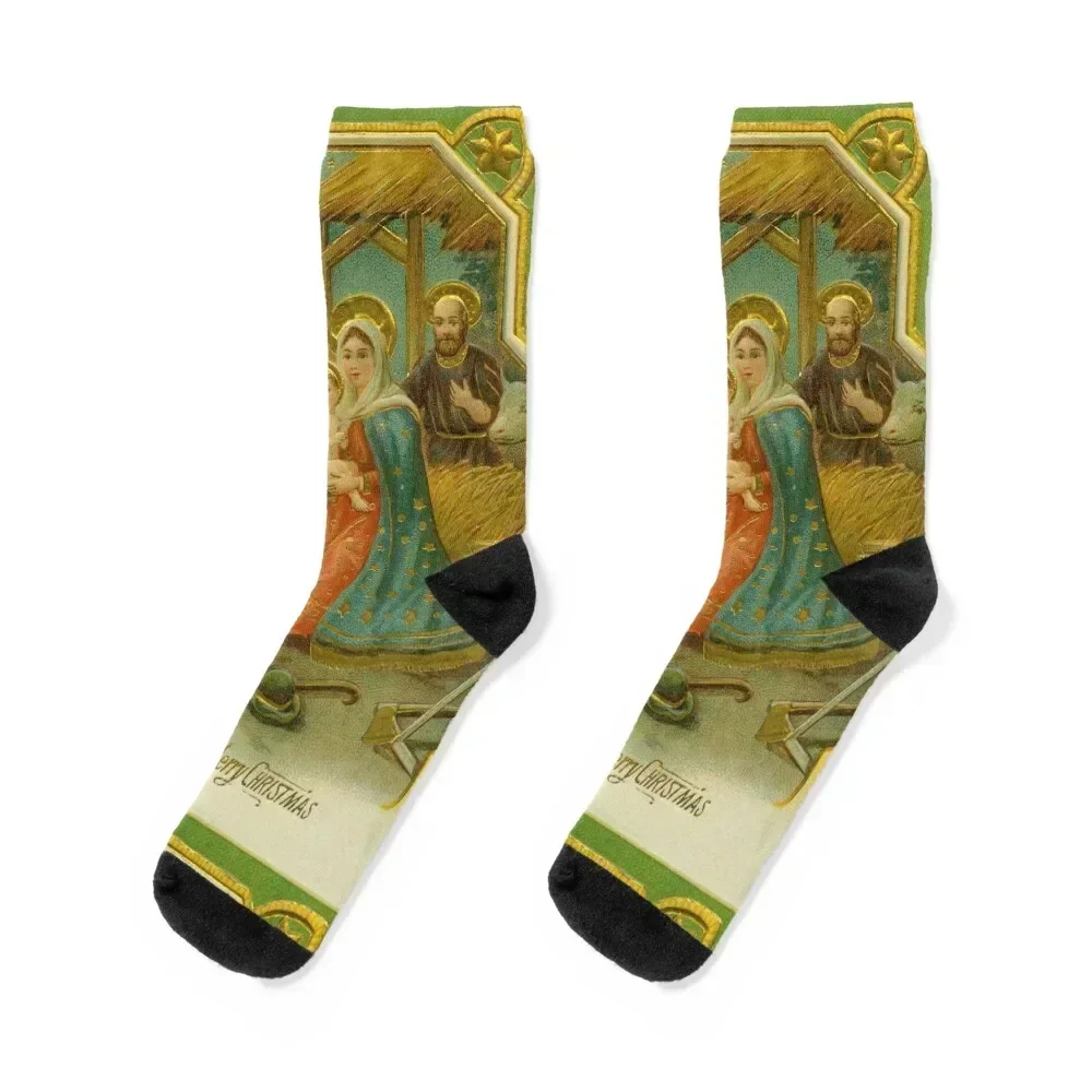 

Nativity Socks sports stockings with print anime new year Boy Socks Women's