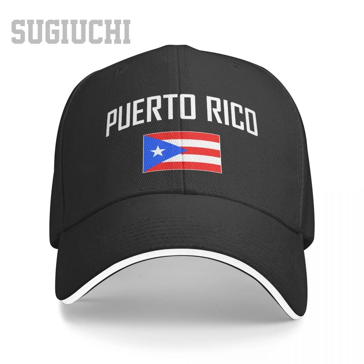 Unisex Sandwich PUERTO RICO Flag And Font Baseball Cap Men Women Hip Hop Caps Snapback Golf Hat Fishing