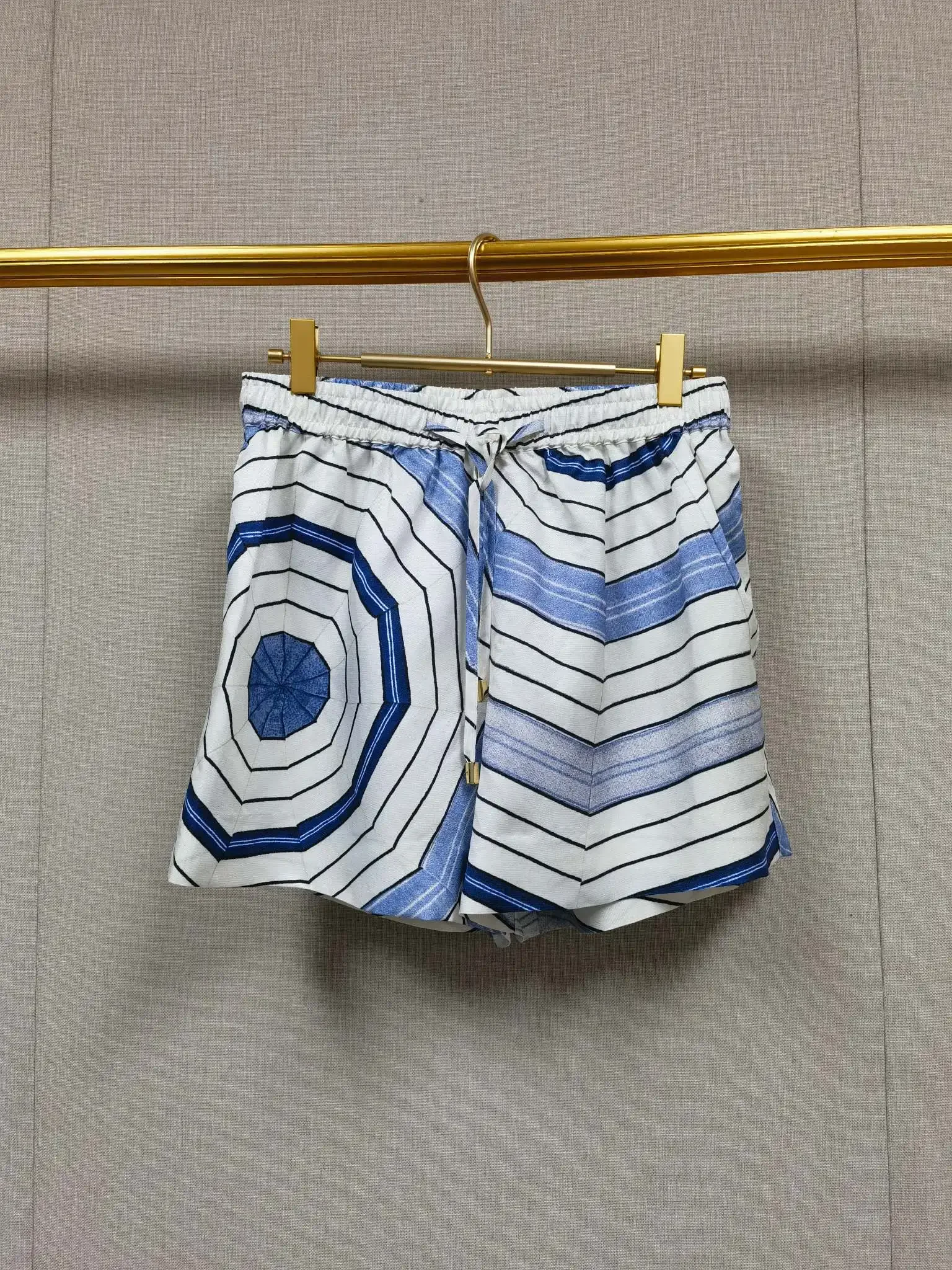 Dames geometrische print set shirt met lange/korte mouwen + elastische taille shorts + onregelmatige geplooide midi-rok mode dame outfit