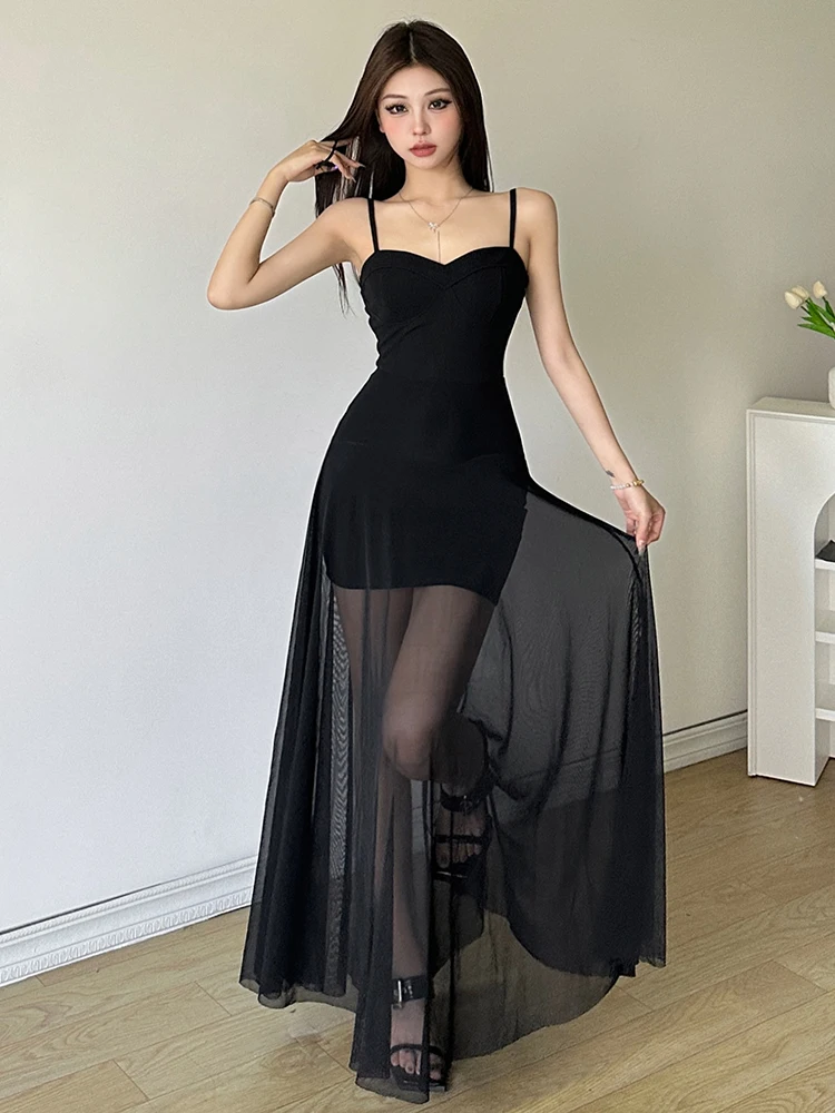 

WEIRD PUSS Sexy Slimming Me Waist-Cut out Long Dr Women's Summer Faion High Waist Polyester ort Sve Maxi Dr