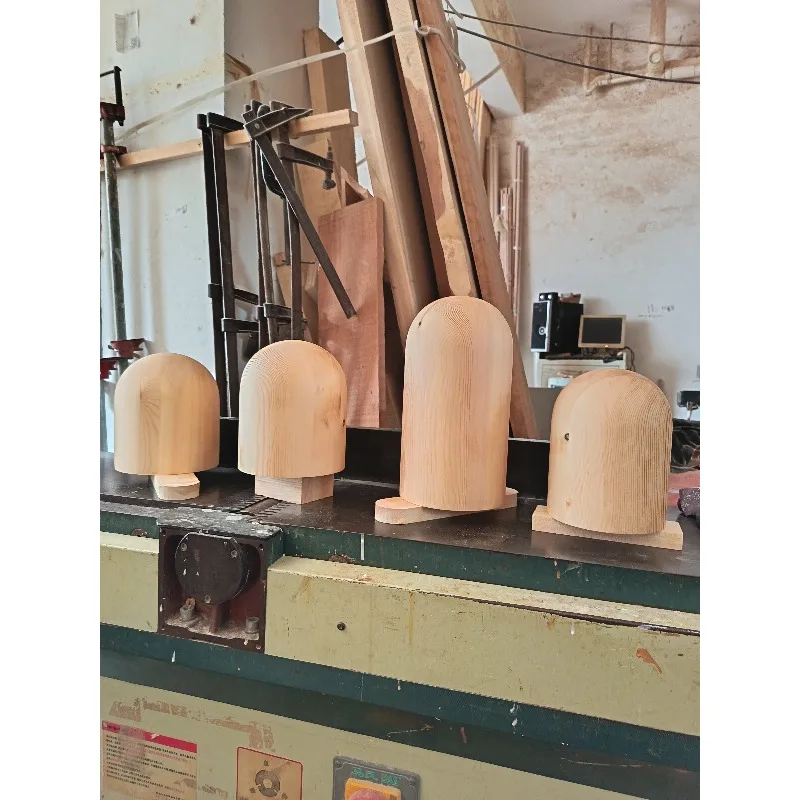Pine processing round hat last handmade hat making mold round solid wood hat mold holder