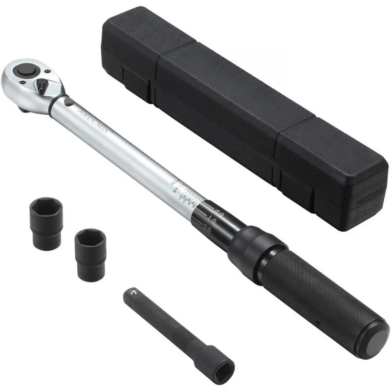 

1/2-Inch Drive Click Torque Wrench (10-150 ft.-lb./13.6-203.3 Nm) Dual-Direction Adjustable Torque Wrench Set