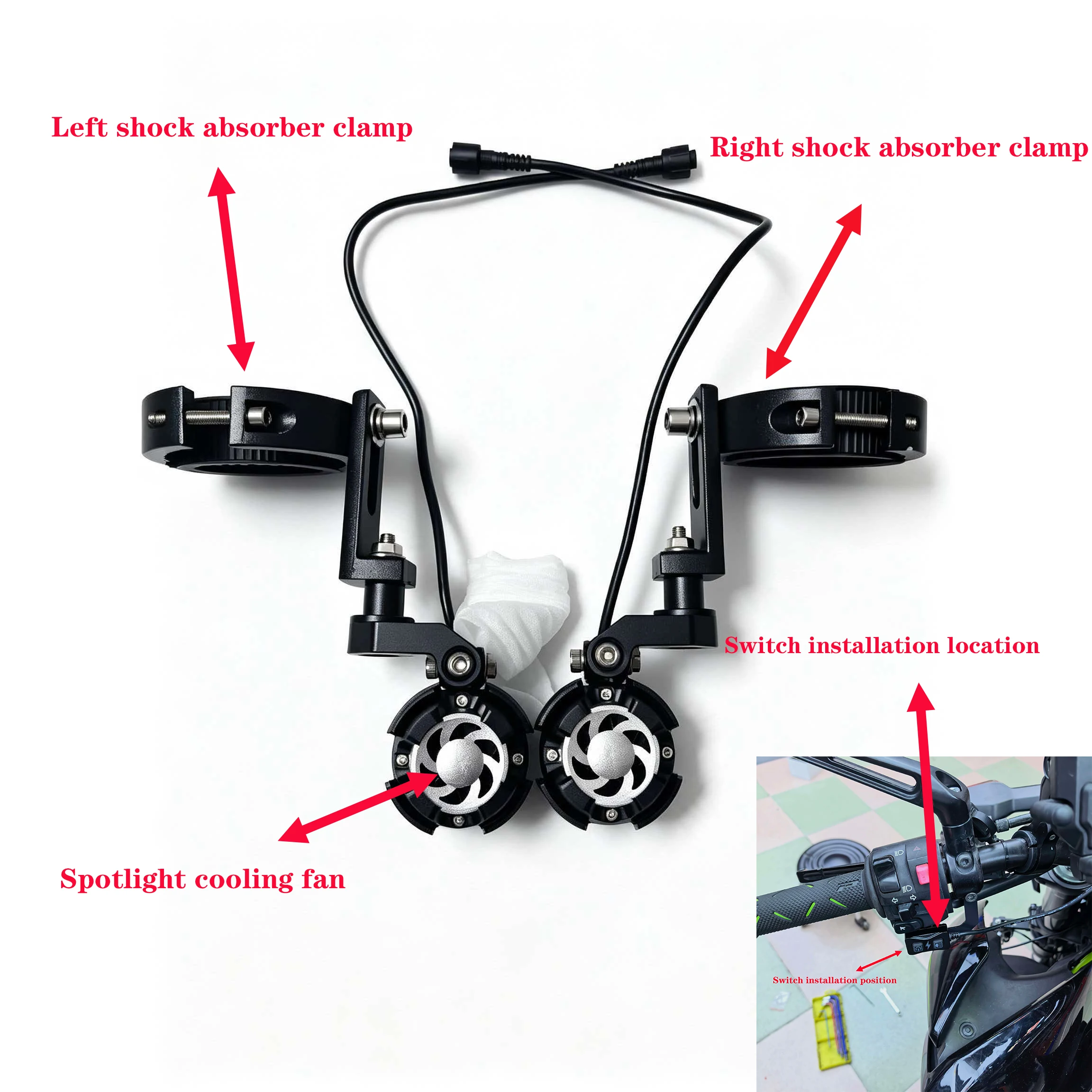 Motorcycle driving light for Honda, Yamaha, BMW, Kawasaki, Sportbike, Naked bike modifications for anti-fog lights 4
